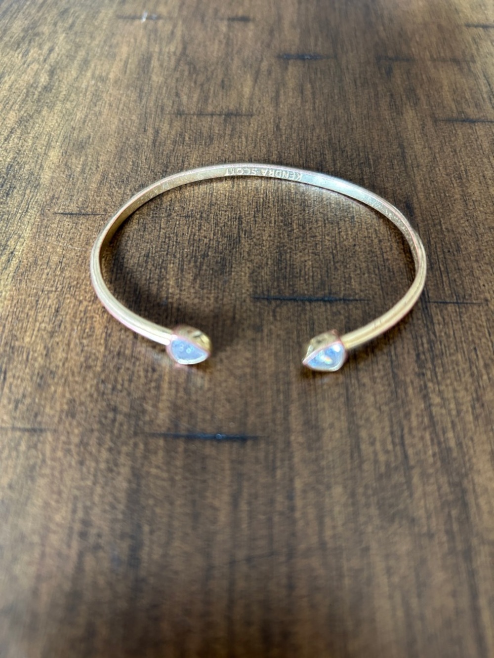 Kendra Scott Gold Open Cuff Bracelet with Teardrop Crystal Ends